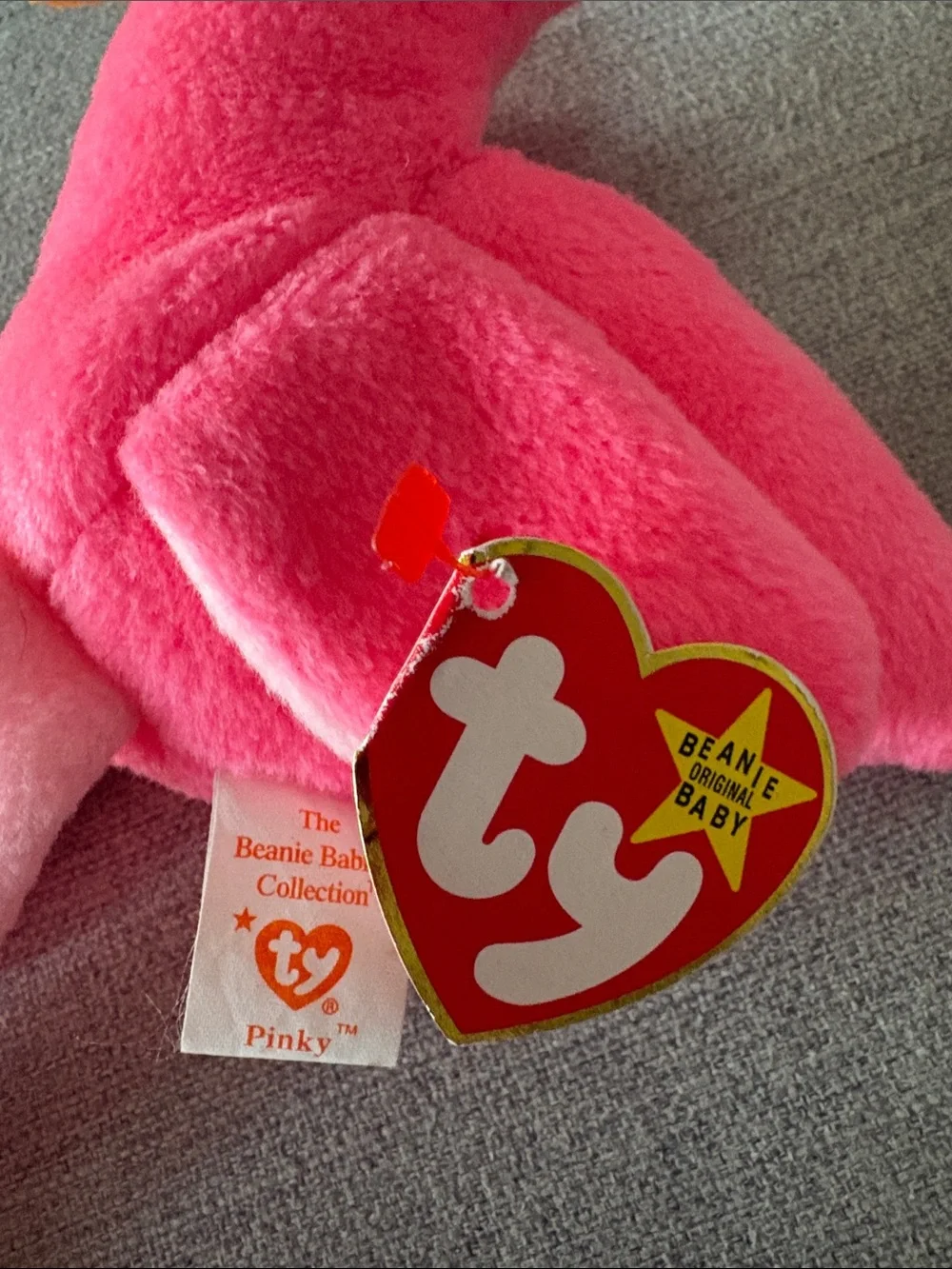 Ty Beanie Babies: Lips and Pinky. Like new with all tags.